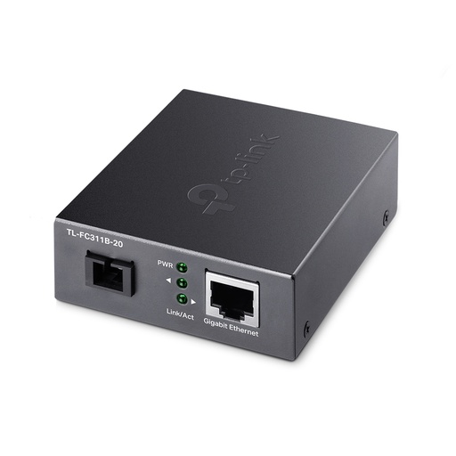 TP-LINK - convertidor de medio 1000 Mbit/s 1550 nm Monomodo Negro (Ref.TL-FC311B-20)