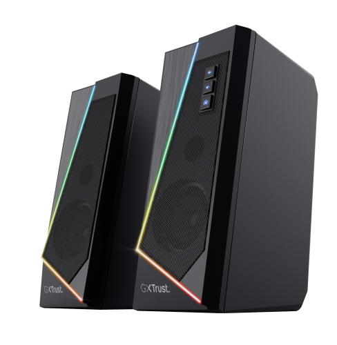 TRUST - ALTAVOCES 2.0 ZOXA RGB 6W RMS 12W MAX 6 MODOS ILUMINACION AUTOALIMENTADO USB LED COLOR NEGRO (Ref.24070)