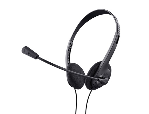 TRUST - AURICULARES BASIC ESTÉREO JACK 3.5MM ULTRALIGEROS CON MICRÓFONO FLEXIBLE AJUSTABLE NEGRO. (Ref.24659)