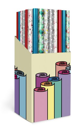 TV - PAPEL de REGALO ROLLO 0,7x2 m (CAJA de 60) TODO AÑO (Ref.CRW1107020015)