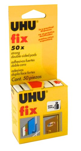 UHU - CINTA ADHESIVA DOBLE CARA FIX TIRAS estuche de 50 (Ref.40259)