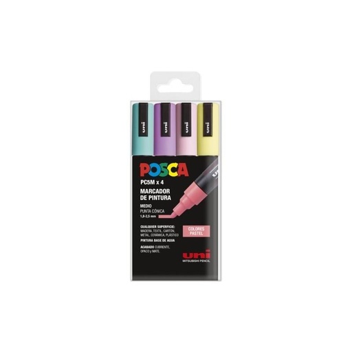 UNI-BALL - ESTUCHE 4 UDS. PC-5M PASTEL POSCA UNIBALL (Ref.182634811)