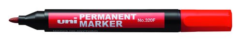 UNI-BALL - MARCADOR PERMANENTE MARKER NO.320F CONICO 3,0 mm ROJO (Ref.198101000)