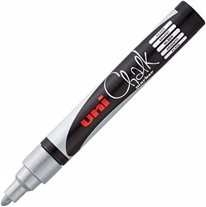UNI-BALL - MARCADOR TIZA LIQUIDA CHALK MARKER PWE-5M 1,8-2,5 mm PLATA (Ref.264713000/222091000)