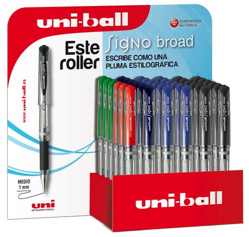 UNI-BALL - UNIBALL EXPOSITOR ROLLERBALL SIGNO BROAD UM-153/3D ROJO-NEGRO-AZUL-VERDE -36U- (Ref.182634312)
