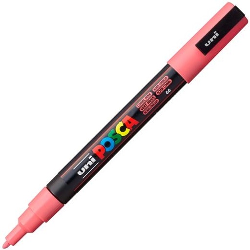 UNI-BALL - UNIBALL MARCADOR POSCA PC-3M PUNTA CÓNICA 0,9 - 1,3 MM ROSA CORAL (Ref.263905000)