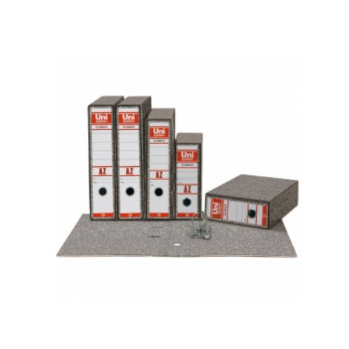 UNISYSTEM - ARCHIVADOR palanca CLASICO CARTON sin RADO A4 65mm GRIS (Ref.7439071)