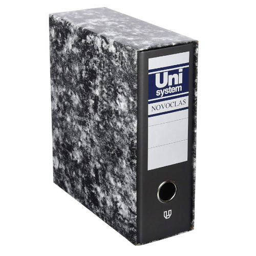 UNISYSTEM - CAJA para ARCHIVADOR NOVOCLAS 4º APAISADO 86mm NEGRO (Ref.7350010)