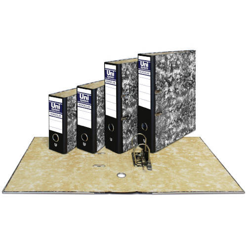 UNISYSTEM - CAJA para ARCHIVADOR NOVOCLAS 4º NATURAL 86mm NEGRO (Ref.7480010)