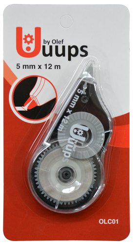UUUPS BY OLEF - CORRECTOR CINTA OLEF UUUPS 5 mm x 12 m ERGONOMICO BLISTER de 1 (Ref.OLC01)