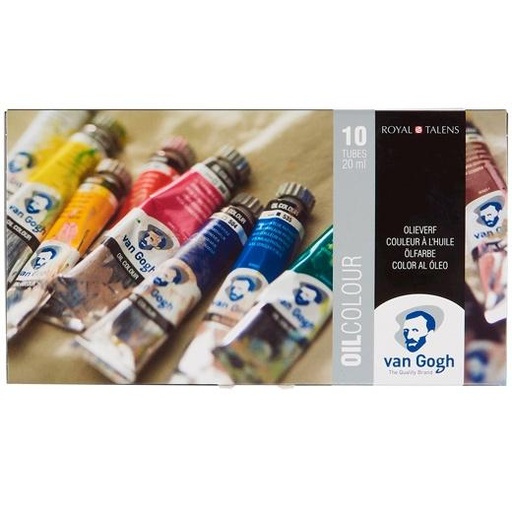 VAN GOGH - TALENS ESTUCHE BÁSICO DE PINTURAS AL ÓLEO CON 10 TUBOS DE 20ML COLORES SURTIDOS (Ref.2820410)