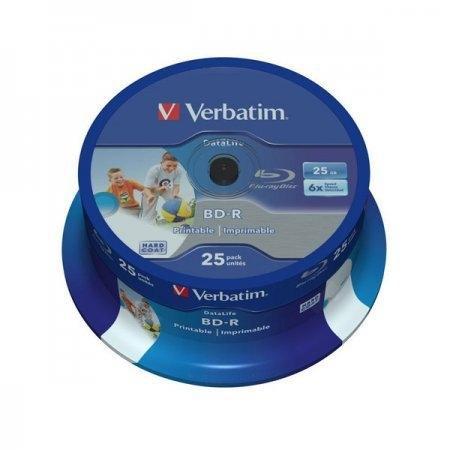 VERBATIM - BD-R SL DATALIFE, 25GB, 6X, 25 PACK SPINDLE, WIDE INKJET PRINTABLE (22-118MM) (Canon L.P.I. 5,25€ Incluido) (Ref.43811)