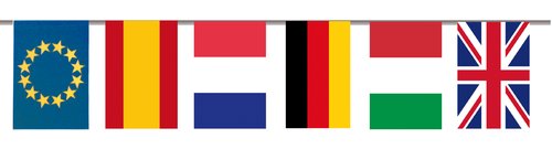 VERBENERA - BANDERAS PLASTICO INTERNACIONAL B-50 MTS (dos tiras de 25 metros) (Ref.60011)