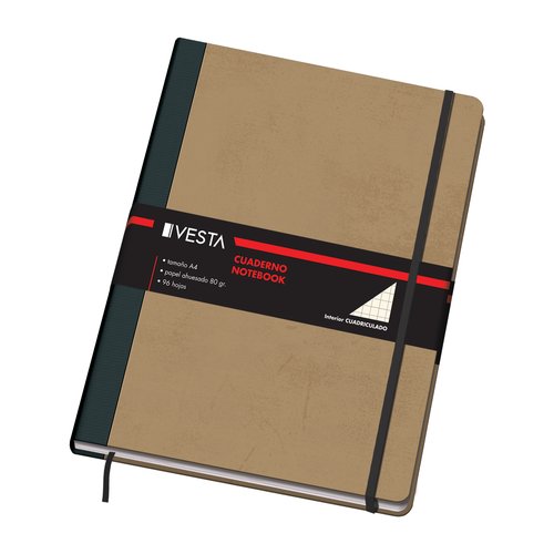 VESTA - CUADERNO DOHE NATURE A4 96h 80gr. CUADRC.5x5 con GOMA (Ref.10636)