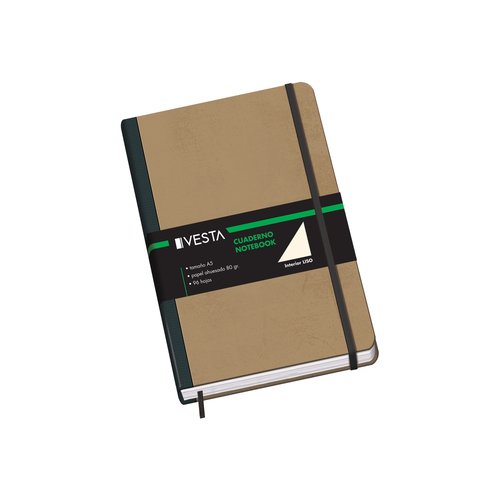 VESTA - CUADERNO DOHE NATURE A5 96h 80gr. LISO con GOMA (Ref.10640)