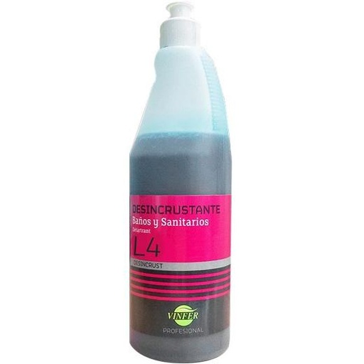 VINFER - LIMPIADOR MULTIUSOS L4 DESINCRUSTANTE BAÑOS Y SANITARIOS BOTELLA 750ML (Ref.L44175R002)