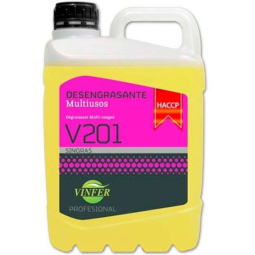VINFER - LIMPIADOR V201 DESENGRASANTE MULTIUSOS AMARILLO -GARRAFA 5L- (Ref.L331G15001)