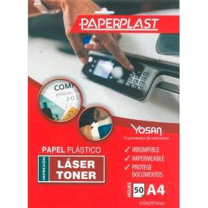 YOSAN - PAPEL PLÁSTICO PAPERPLAST PELÍCULA DE POLIESTER 120 MICRAS IMPRIMIBLE A4 -PAQUETE 50H- (Ref.0558UPPB120A4/50)
