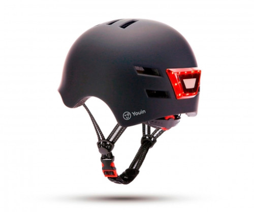 YOUIN - CASCO CON LED FRONTAL Y TRASERO NEGRO (TALLA M) (Ref.MA1010M)