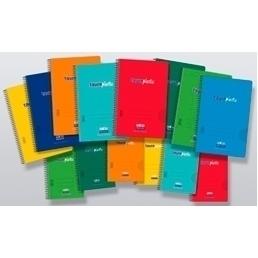 ZORRILLA - CUADERNO ESPIRAL TAUROPLASTIC PREMIER 80H FOLIO 90GR 3X3 T/ PP COLORES SURTIDOS (Ref.62803-90)