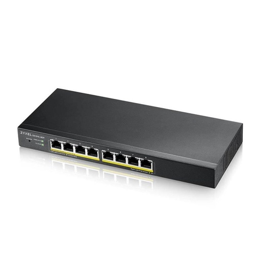 ZYXEL - GS1915-8EP, 8-PORT GBE POE SMART HYBRID MODE SWITCH, STANDALONE OR NEBULAFLEX CLOUD, 60 WATT 802.3AT, DESKTOP, FANLESS (Ref.GS1915-8EP-EU0101F)