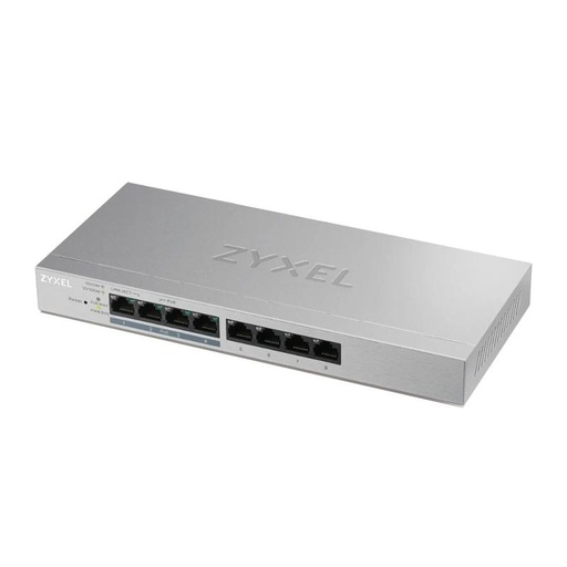 ZYXEL - GS1200-8HP v2 Gestionado Gigabit Ethernet (10/100/1000) Energía sobre Ethernet (PoE) Gris (Ref.GS1200-8HPV2-EU0101F)
