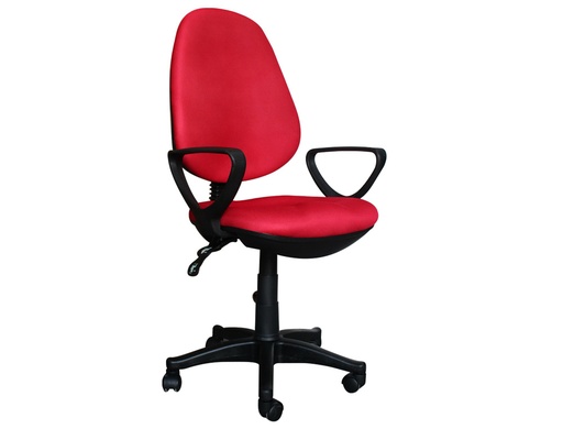 [2032003] Q-CONNECT - SILLA GIRATORIA BASE NYLON NEGRO REGULABLE EN ALTURA 980+120 MM ALTO ROJA 460 MM LARGO 440MM PROFUNDIDAD (Ref.KF10898)