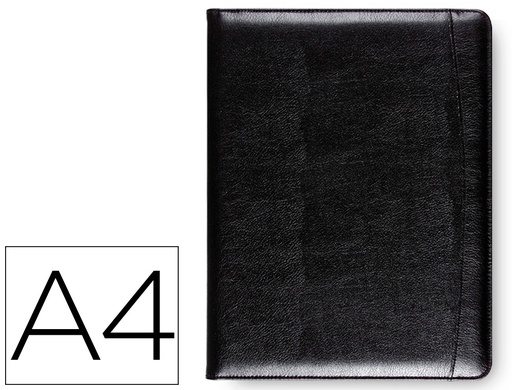 [2031370] CARPETA PORTAFOLIOS NEGRA 320X250 MM SIN CREMALLERA SIN ASA -CON DEPARTMENTOS INTERIORES (Ref.80-728K)