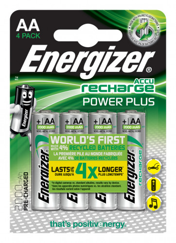 [1941588] ENERGIZER - Rechargeable Power Plus AA x 4 2000 Mah (Ref.E300626700)