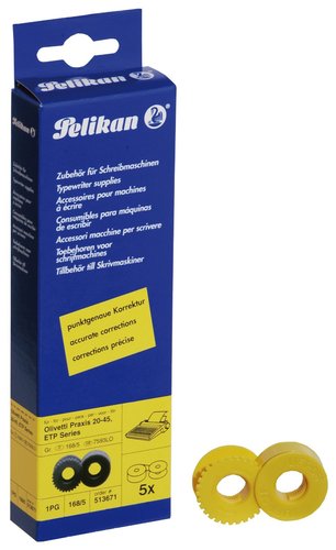 [2044053] PELIKAN - CINTA MAQUINA PARA OLIVETTI PRAXIS 40/45 GRUPO 168/5 LIFT-OFF PACK DE 5 (Ref.513671)