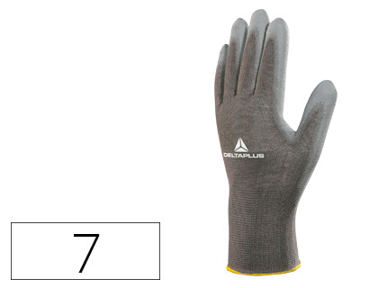 [2075851] DELTAPLUS - GUANTE POLIESTER ANTIDESLIZANTE LAVABLE ESPECIAL PARA MANIPULACION Y MANUTENCION GRIS TALLA 7 (Ref.VE702PG-07)