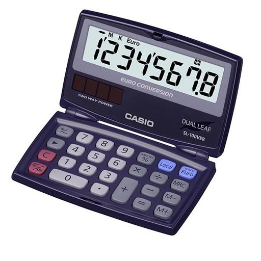 [1312689] CASIO - Calculadoras SL-100 VER 8 digitos Solar /pilas (Ref.SL-100VER)