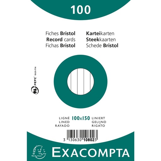 [1711852] EXACOMPTA - Ficheros Caja 100 ud 100X150 Horizontal (Ref.10802X)
