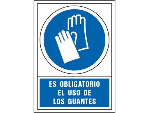 [2076031] SYSSA - PICTOGRAMA SEÑAL DE OBLIGACION ES OBLIGATORIO EL USO DE LOS GUANTES EN PVC 245X345 MM (Ref.4003)