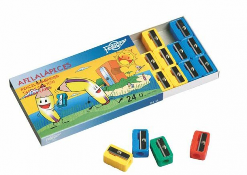 [1754951] FAIBO - Sacapuntas/Afilalapices Azul, rojo verde o amarillo Rectangular Plastico (Ref.P02)