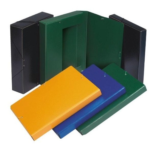 [1944830] MARIOLA - Caja PROYECTO ARMADA CARTÓN GOFRADO CIERRE GOMAS LOMO FIJO DE 30MM COLOR AZUL REF (Ref.22031)