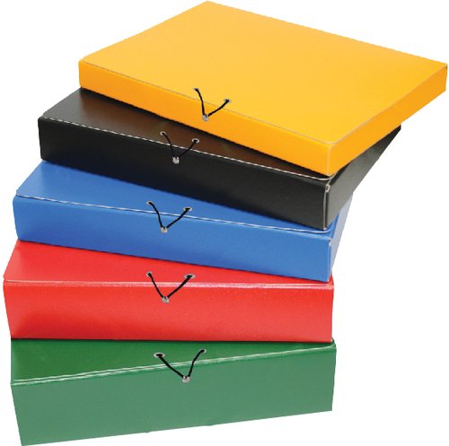 [1944837] MARIOLA - Caja PROYECTO ARMADA CARTÓN GOFRADO CIERRE DE GOMAS LOMO FIJO DE 50MM COLOR ROJO REF (Ref.22053)