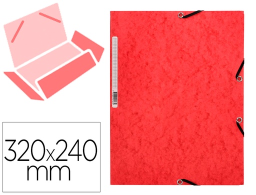 [2031623] Q-CONNECT - CARPETA GOMAS Cartón SIMIL-PRESPAN SOLAPAS 320X243 MM ROJA (Ref.KF02165)