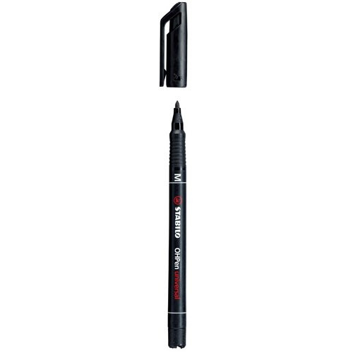[1949345] STABILO - Rotulador PERMANENTE OHPEN UNIVERSAL PUNTA MEDIA 1MM. NEGRO (Ref.843/46)
