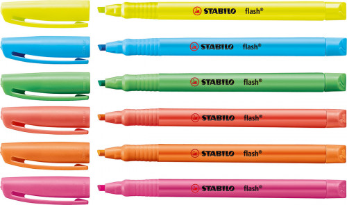 [1597823] STABILO - Marcador fluorescente Flash Trazo 1-4 mm Punta biselada Rojo (Ref.555/40)