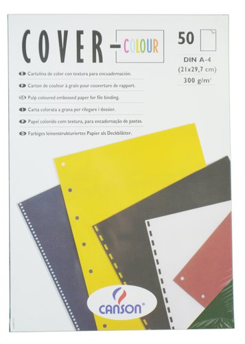 CANSON - TAPA de ENCUADERNAR COVER-COLOR A4 CARTON 300 g AZUL ULTRAMAR CAJA de 50 (Ref.C200407514)