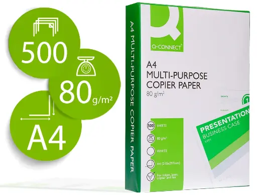[31341] Q-CONNECT- PAPEL MULTIFUNCION ECONOMY - A4 - 80g - Blancura CIE 146 - Paquete 500h (Ref.KF19097)