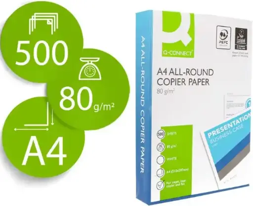 [31341] Q-CONNECT- PAPEL MULTIFUNCION ECONOMY - A4 - 80g - Blancura CIE 169 - Paquete 500h (Ref.KF17215)