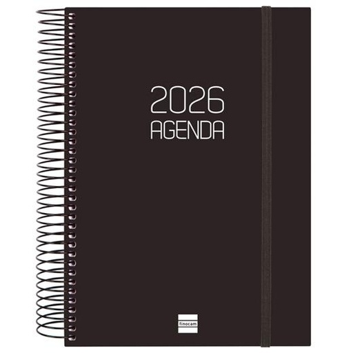 [742916026] FINOCAM - AGENDA ANUAL 2026 BASIC OPAQUE - Espiral - Día Página - E10 - 155x212mm - Negra (Ref.742916026)