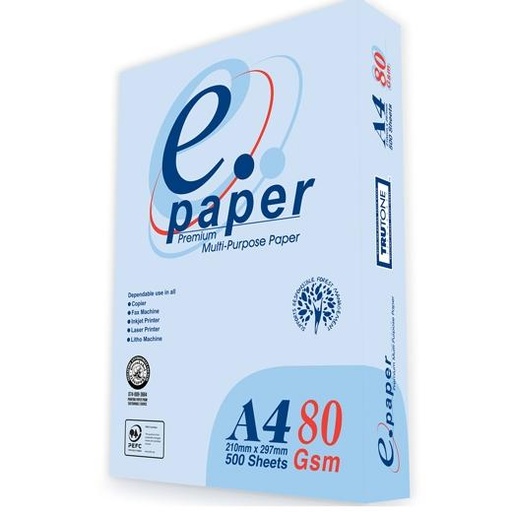 [59472] E PAPER - PAPEL A4 - 80g - Blancura CIE 145 - Paquete 500h (Ref.59472)