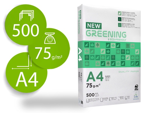 [FT05] GREENING - PAPEL A4 - 75g - Paq. 500h (Ref.FT05)