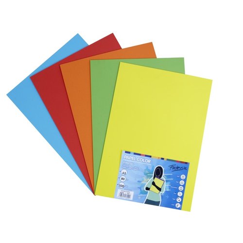 [16249] FABRISA - PAQUETE 100h PAPEL A3 COLOR SURTIDO FUERTE - 80g (Ref.16249)